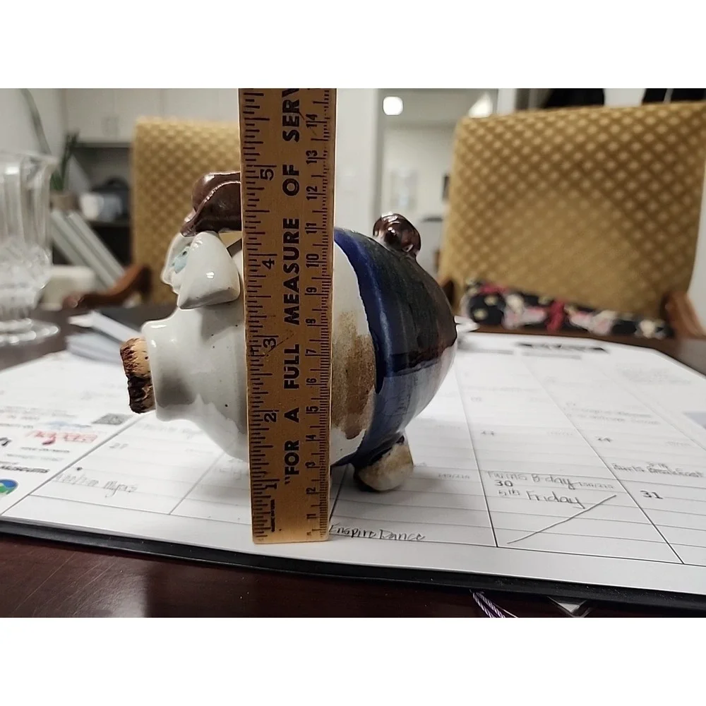 WHIMSICAL PIGGY‎ BANK WITH WESTERN HAT MULTICOLORED EXELCENT CONDITION